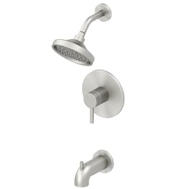 Jacuzzi Duncan Brushed Nickel Pvd 1-Handle Bathtub and Shower Faucet with Valve - Super Arbor