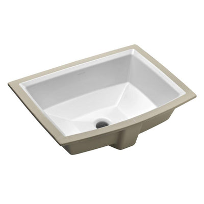 KOHLER Archer Vitreous China Undermount Bathroom Sink in White with Overflow Drain - Super Arbor