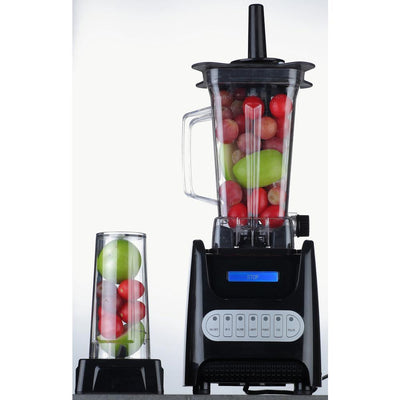 13.5 oz. 1000-Watt Black Robust Professional Blender with BPA Free, Blender Jar Travel Mug and Tamper - Super Arbor