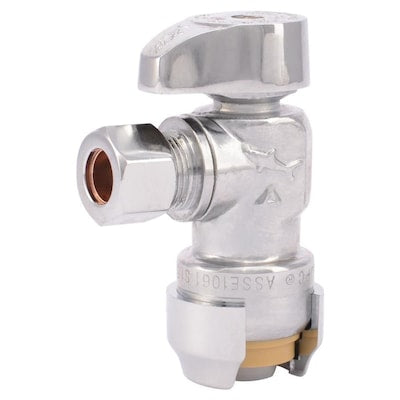 SharkBite 4-Pack Brass 1/2-in Push-to-Connect x 3/8-in OD Compression Quarter Turn Angle Valve