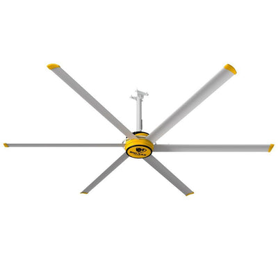 3025 10 ft. Indoor Yellow and Silver Aluminum Shop Ceiling Fan with Wall Control - Super Arbor