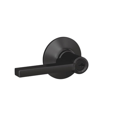 Custom Latitude Matte Black Keyed Entry Door Lever - Super Arbor