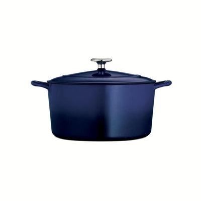 Gourmet 6.5 qt. Round Porcelain-Enameled Cast Iron Dutch Oven in Gradated Cobalt with Lid - Super Arbor