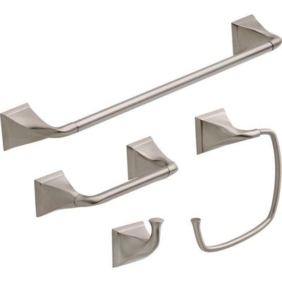 Everly 4-Piece Bath Hardware Set in SpotShield Brushed Nickel - Super Arbor