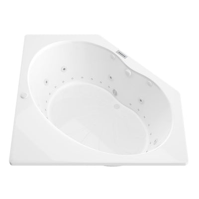 Carnelian Diamond Series 5 ft. Center Drain Whirlpool and Air Bath Tub in White - Super Arbor