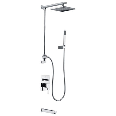 Byne 1-Handle 1-Spray Tub and Shower Faucet with Sprayer Wand in Polished Chrome (Valve Included) - Super Arbor