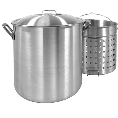 80 qt. Aluminum Stock Pot in Silver with Lid - Super Arbor