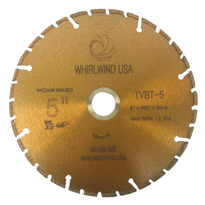 Whirlwind USA 5 in. 32-Teeth Segmented Diamond Blade for Dry or Wet Cutting Metal and Plastic Materials