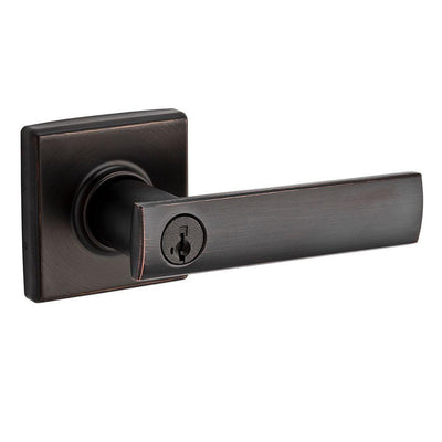 Vedani Square Venetian Bronze Entry Door Lever Featuring SmartKey Security - Super Arbor