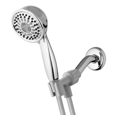 5-Spray 3.5 in. Single Wall Mount Low Flow Handheld Shower Head in Chrome - Super Arbor