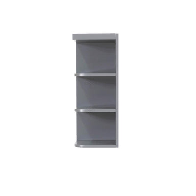 Shaker Ready to Assemble 12x30x12 in. Left Wall Open End Shelf with 2 Fixed-Shelves in Gray - Super Arbor
