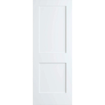 24 in. x 80 in. White 2-Panel Shaker Solid Core Pine Interior Door Slab - Super Arbor