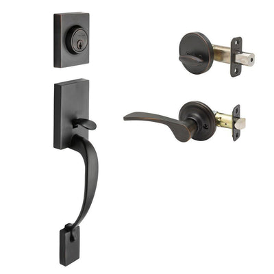 Craftsman Tuscan Bronze Door Handleset with Right Hand Scandinavian Lever Trim - Super Arbor