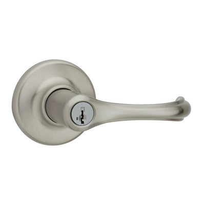 Dorian Satin Nickel Exterior Entry Door Lever featuring SmartKey Security - Super Arbor