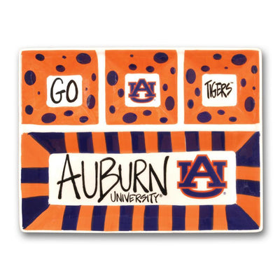 Auburn Ceramic 4 Section Tailgating Serving Platter - Super Arbor