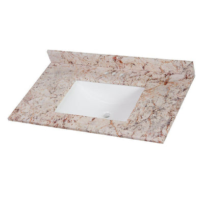 49 in. Stone Effects Vanity Top in Pulsar with White Sink - Super Arbor