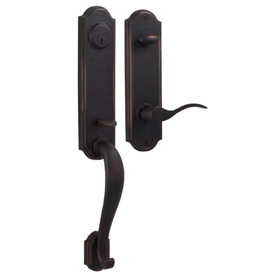 Molten Bronze Single Cylinder Oil-Rubbed Bronze Left-Hand Stonebriar Door Handleset with Carlow Lever - Super Arbor