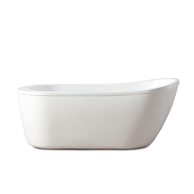 Cantora 60 in. Acrylic Flatbottom Non-Whirlpool Bathtub in White - Super Arbor