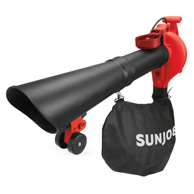 Sun Joe 250 MPH 440 CFM 14 Amp Electric Handheld Blower/Vacuum/Mulcher with Gutter Attachment, Red - Super Arbor