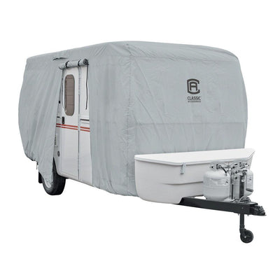 Classic Accessories Over Drive PermaPRO Molded Fiberglass Travel Trailer Cover, Fits up to 8 ft.-10 ft. long RVs - Super Arbor