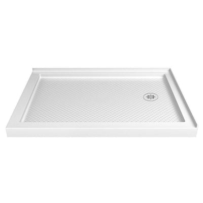 SlimLine 48 in. W x 36 in. D Double Threshold Shower Base in White with Right Hand Drain - Super Arbor