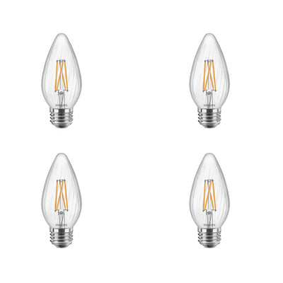 Philips 60-Watt Equivalent F15 Dimmable LED Post Light Bulb Soft White Clear with Warm Glow Light Effect (4-Pack) - Super Arbor