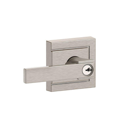 Northbrook Satin Nickel Entry Door Lever with Upland Trim - Super Arbor