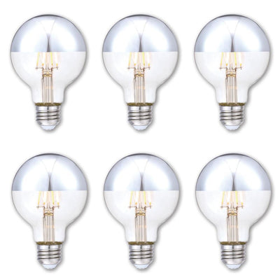 Westinghouse 40-Watt Equivalent G25 Dimmable Half Chrome Edison Filament LED Light Bulb Soft White (6-Pack) - Super Arbor