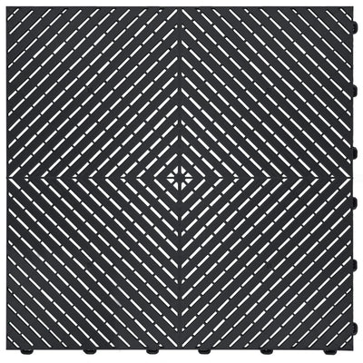 Swisstrax 15.75 in. x 15.75 in. Black Ribtrax Smooth ECO Flooring, (6-Tile/Pack) (10 sq. ft.)