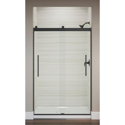 Elmbrook 47.625 in. x 73.4375 in. Frameless Sliding Shower Door in Matte Black - Super Arbor