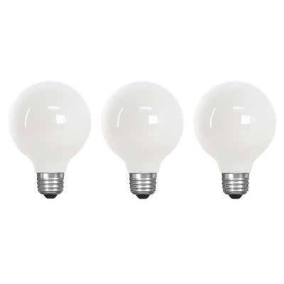 Feit Electric 40-Watt Equivalent G25 Dimmable Filament ENERGY STAR White Glass LED Light Bulb, Daylight (3-Pack) - Super Arbor