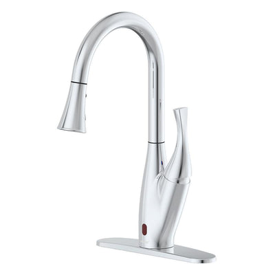 X Series Single-Handle Pull-Down Sprayer Kitchen Faucet with Motion Sensor in Brushed Nickel - Super Arbor