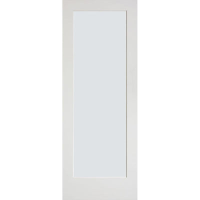 30 in. x 80 in. Full-Lite Solid-Core Primed MDF Interior Door Slab with Sandblasted Privacy Glass - Super Arbor