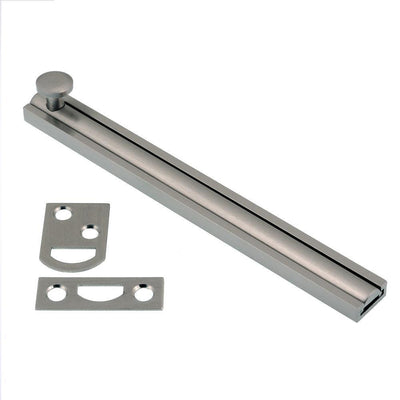 6 in. Solid Brass Satin Nickel Surface Bolt - Super Arbor