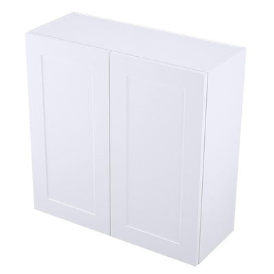 Ready to Assemble 30 in. x 30 in. x 12 in. Wall Cabinet in Shaker White Wood - Super Arbor