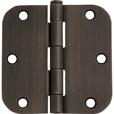 3-1/2 in. x 5/8 in. Radius Oil Rubbed Bronze Door Hinge Value Pack (3 per Pack) - Super Arbor