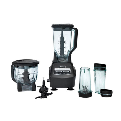 Mega Kitchen System 72 oz. 5-Speed Black Blender and Food Processor with Travel Cups - Super Arbor