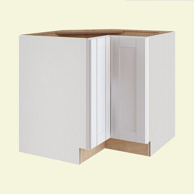 Vesper White Shaker Assembled Plywood 36 in. x 34.5 in. x 24 in. Easy Reach Corner Base Kitchen Cabinet Left Hand - Super Arbor