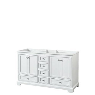 Wyndham Collection Deborah 59.25-in White Bathroom Vanity Cabinet