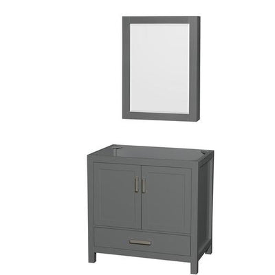 Wyndham Collection Sheffield 35-in Dark Gray Bathroom Vanity Cabinet (Mirror Included)