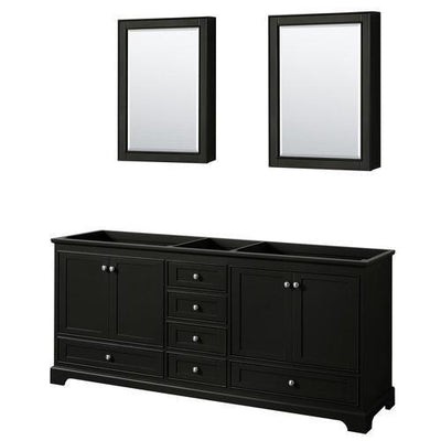 Wyndham Collection Deborah 80-in Dark Espresso Bathroom Vanity Cabinet (Mirror Included)