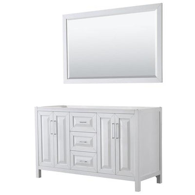 Wyndham Collection Daria 59-in White Bathroom Vanity Cabinet (Mirror Included)