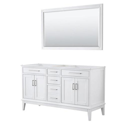 Wyndham Collection Margate 59-in White Bathroom Vanity Cabinet (Mirror Included)