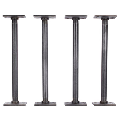 1/2 in. x 1 ft. L Black Steel  Pipe Square Flange Table Leg Kit (Set of 4) - Super Arbor