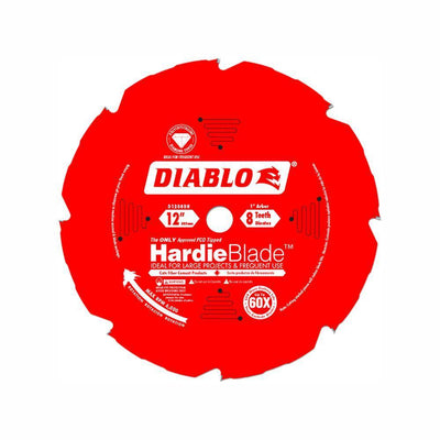 12 in. x 8-Tooth Polycrystalline Diamond (PCD) Tipped James Hardie/Fiber Cement Cutting Saw Blade - Super Arbor