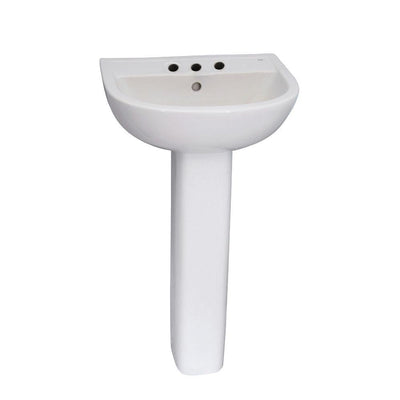 Barclay Products Compact 550 Pedestal Combo Bathroom Sink in White - Super Arbor