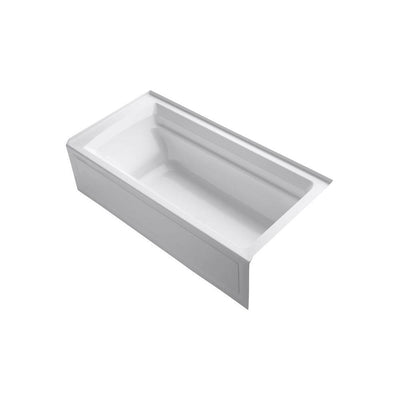 Archer 72 in. x 36 in. Acrylic Alcove Bathtub with Integral Apron and Right-Hand Drain in White - Super Arbor