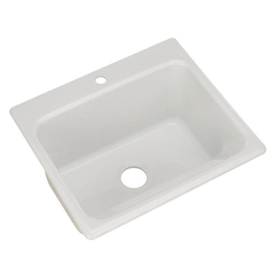 Kensington Drop-In Acrylic 25 in. 1-Hole Single Bowl Utility Sink in White - Super Arbor