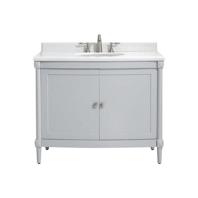 Parkcrest 42 in. W x 22 in. D Bath vanity in Dove Grey with Marble Vanity Top in White with White Sink - Super Arbor
