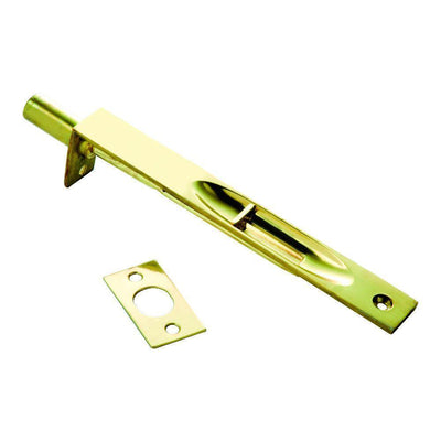 6 in. Polished Solid Brass Flush Door Bolt - Super Arbor